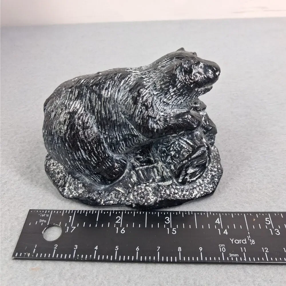 Vintage Aardik Collection Black Bear Statue Carving Sculpture